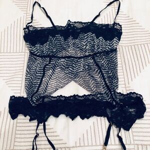 Bra and garter one piece.